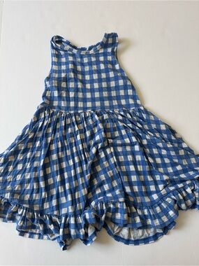 Posh Peanut blue and white gingham girls dress